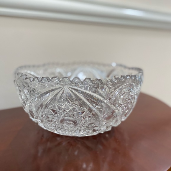 Vintage American Brilliant CutLead Crystal Salad Bowl